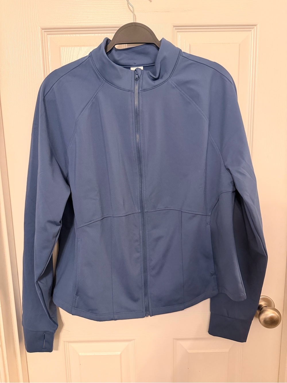 Lightweight Blue Full-Zip Utility Jacket